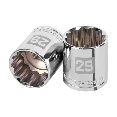 DADO CUADRO 1/2' ESTRIADO METRICO 29MM