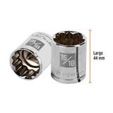 DADO DE 15/16', 12 PUNTAS, CUADRO 1/2', TRUPER