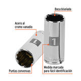 DADO LARGO CUADRO 1/2' ESTRIADO STD 1'