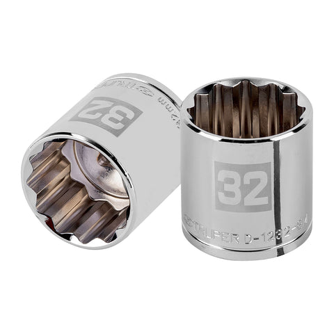 DADO CUADRO 1/2' ESTRIADO METRICO 32MM