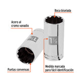 DADO LGO CUADRO 1/2' ESTRIADO STD 1/2'