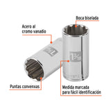 DADO LARGO DE 1-3/16' 12 PUNTAS, CUADRO 1/2', TRUPER