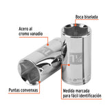 DADO LARGO DE 1-1/4', 6 PUNTAS, CUADRO 1/2', TRUPER
