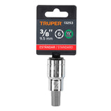 DADO PUNTA HEXAGONAL DE 3/8', CUADRO 1/2', TRUPER