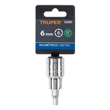 DADO PUNTA HEXAGONAL DE 6 MM, CUADRO 1/2', TRUPER