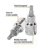 DADO PUNTA HEXAGONAL DE 6 MM, CUADRO 1/2', TRUPER