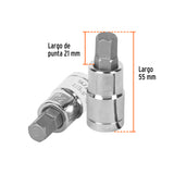 DADO PUNTA HEXAGONAL DE 7/16', CUADRO 1/2', TRUPER