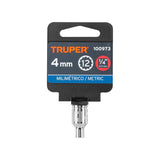 DADO DE 4 MM, 12 PUNTAS, CUADRO 1/4', TRUPER