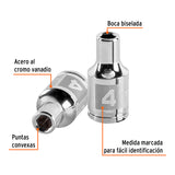 DADO CUADRO 1/4' HEXAGONAL METRICO 4MM