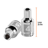 DADO CUADRO 1/4' HEXAGONAL METRICO 4MM