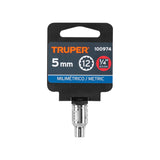 DADO DE 5 MM, 12 PUNTAS, CUADRO 1/4', TRUPER