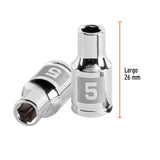 DADO CUADRO 1/4' HEXAGONAL METRICO 5MM