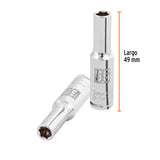 DADO LARGO DE 5.5 MM, 6 PUNTAS, CUADRO 1/4', TRUPER