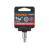 DADO DE 3/16', 12 PUNTAS, CUADRO 1/4', TRUPER