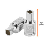 DADO DE 3/16', 12 PUNTAS, CUADRO 1/4', TRUPER