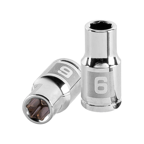 DADO CUADRO 1/4' HEXAGONAL METRICO 6MM