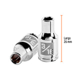 DADO CUADRO 1/4' HEXAGONAL STD 3/16'