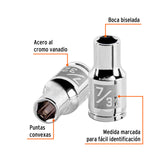 DADO CUADRO 1/4' HEXAGONAL STD 7/32'