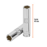 DADO LARGO CUADRO 1/4' HEX METRICO 8MM