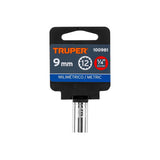 DADO DE 9 MM, 12 PUNTAS, CUADRO 1/4', TRUPER