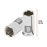 DADO DE 9 MM, 12 PUNTAS, CUADRO 1/4', TRUPER