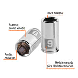 DADO CUADRO 1/4' HEXAGONAL METRICO 9MM