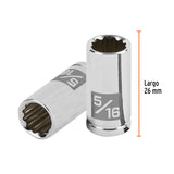 DADO DE 5/16', 12 PUNTAS, CUADRO 1/4', TRUPER