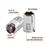 DADO CUADRO 1/4' HEXAGONAL METRICO 11MM