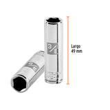 DADO LARGO CUADRO 1/4' HEX STD 3/8'
