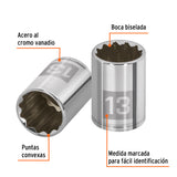 DADO DE 13 MM, 12 PUNTAS, CUADRO 1/4', TRUPER