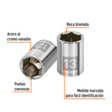 DADO CUADRO 1/4' HEXAGONAL METRICO 13MM