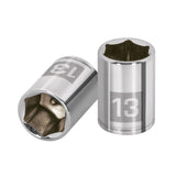 DADO CUADRO 1/4' HEXAGONAL METRICO 13MM