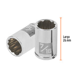DADO DE 7/16', 12 PUNTAS, CUADRO 1/4', TRUPER