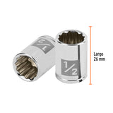 DADO DE 1/2', 12 PUNTAS, CUADRO 1/4', TRUPER