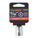 DADO DE 9/16', 6 PUNTAS, CUADRO 1/4', TRUPER