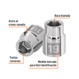DADO DE 19 MM, 6 PUNTAS, CUADRO 3/4', TRUPER