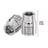 DADO DE 19 MM, 6 PUNTAS, CUADRO 3/4', TRUPER