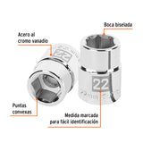 DADO DE 22 MM, 6 PUNTAS, CUADRO 3/4', TRUPER