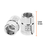 DADO DE 22 MM, 6 PUNTAS, CUADRO 3/4', TRUPER