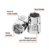 DADO DE 24 MM, 6 PUNTAS, CUADRO 3/4', TRUPER