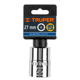 DADO DE 27 MM, 6 PUNTAS, CUADRO 3/4', TRUPER