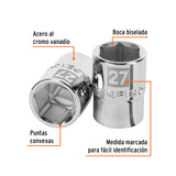 DADO DE 27 MM, 6 PUNTAS, CUADRO 3/4', TRUPER