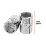 DADO DE 27 MM, 6 PUNTAS, CUADRO 3/4', TRUPER