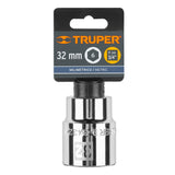 DADO DE 32 MM, 6 PUNTAS, CUADRO 3/4', TRUPER