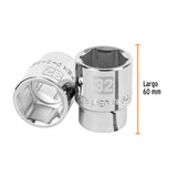DADO DE 32 MM, 6 PUNTAS, CUADRO 3/4', TRUPER