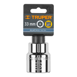 DADO DE 33 MM, 6 PUNTAS, CUADRO 3/4', TRUPER