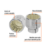 DADO DE 2', 12 PUNTAS, CUADRO 3/4', TRUPER