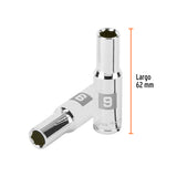 DADO LARGO DE 9 MM, 6 PUNTAS, CUADRO 3/8', TRUPER