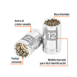 DADO CUADRO 3/8' ESTRIADO 12MM