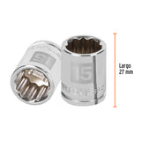 DADO CUADRO 3/8' ESTRIADO 15MM